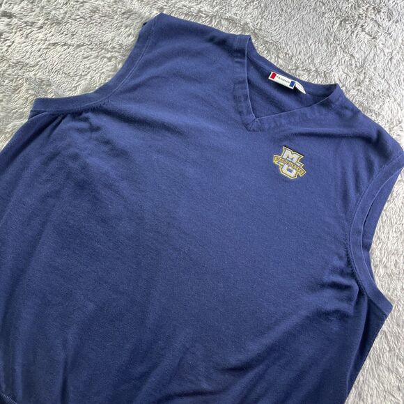 Marquette Golden Eagles Sweater Vest Mens XXXL Blue Yellow White Preppy Casual - Picture 1 of 8